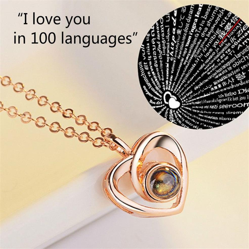 I LOVE YOU in 100 languages Pendant Necklace Memorial Day Valentine's Day Gift 2020295n