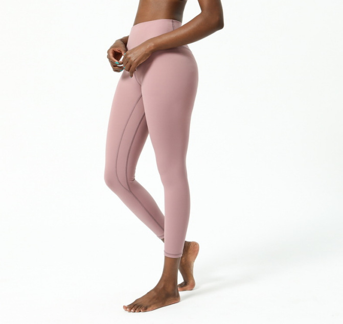 Pantaloni da yoga a vita alta Leggings da fitness push-up da donna Pantaloni sportivi a forma di T con elastico morbido l'allenamento della corsa Lady