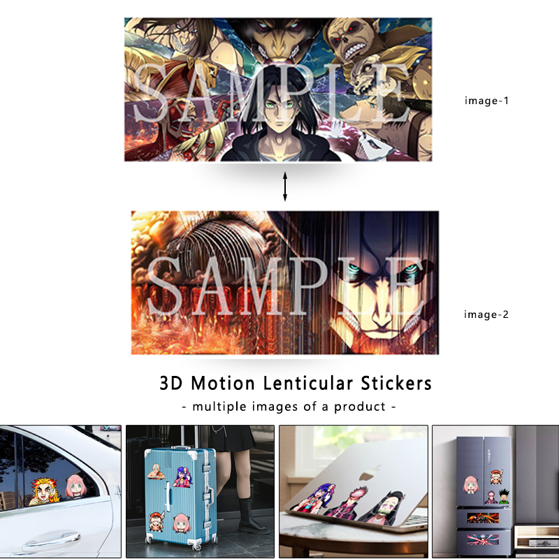 Attack on Titan Eren Motion Sticker Anime Waterproof Decals for Cars,Laptop, Refrigerator,Suitcase,Wall Etc.Toy Gift