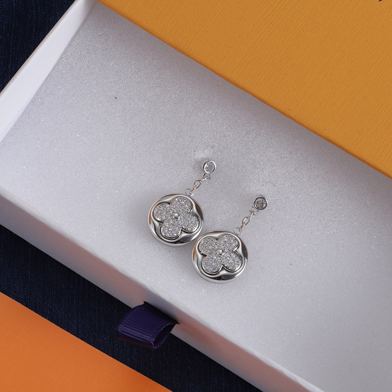 Avec une boîte de boucles d'oreilles en boîte à étalons de sileur diamant boucle d'oreille pour femmes boucles d'oreille de cerceau de luxe de luxe marque la lettre de mode bijoux de mode