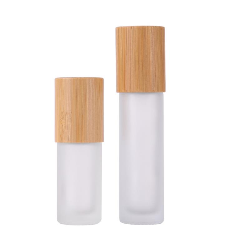 Frasco roll-on de óleo essencial fosco 5ml 10ml, tampa de bambu, recipiente de perfume de vidro com bola de metal SN925