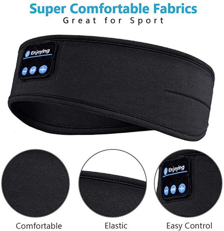 Cuffie senza fili Bluetooth Cuffie con maschera gli occhi dormire Cuffie sportive morbide ed elastiche Confortevole Fascia musica Bluetooth