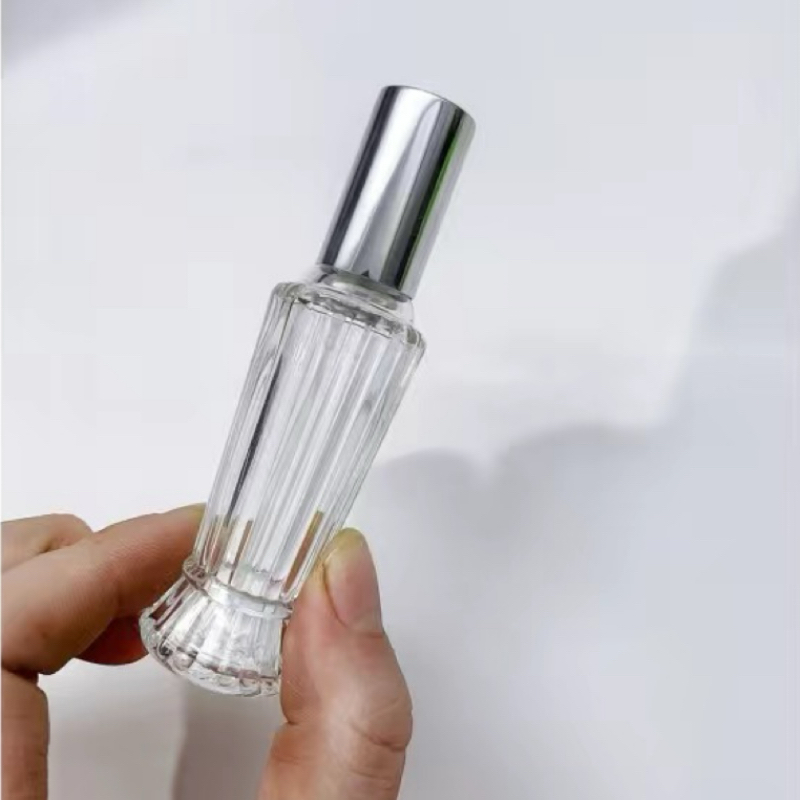 卸売ガラス香水ボトル10ml透明な空の空の香水アトマイザーエッセンシャルオイルフレグランスの詰め替え可能なボトル