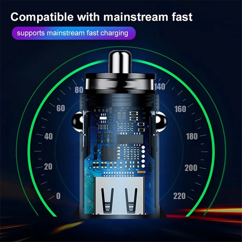 Mini 18W Usb QC3.0 Car Charger Fast Quick Charging Car Charger Auto Power Adapter For iphone 15 Samsung S24 Tablet PC Mp3