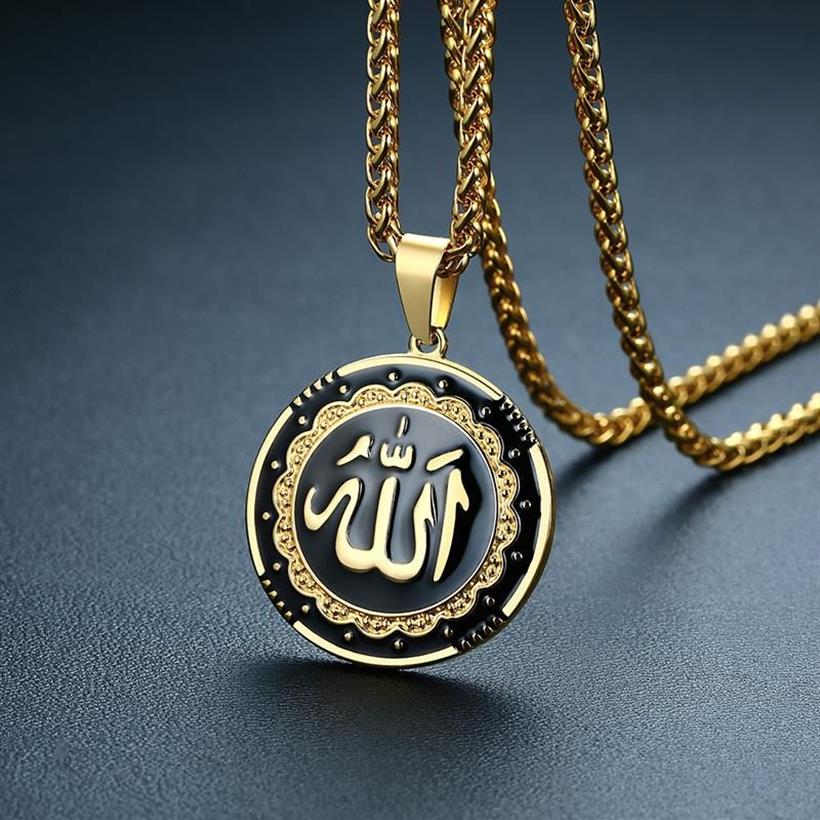وصول جديد الذهب الفضة اللون الفولاذ المقاوم للصدأ العربية الإسلامية الإله القلادة قلادة المسلمات سحر المجوهرات 2751