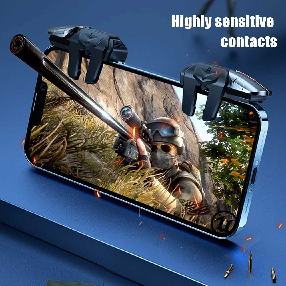 Game Controllers Joysticks For PUBG Game Controller 6 Fingers Mobile Phone Gamepad Mobile Joystick Trigger Aim Shooting L1 R1 Key Button For IPhone Android
