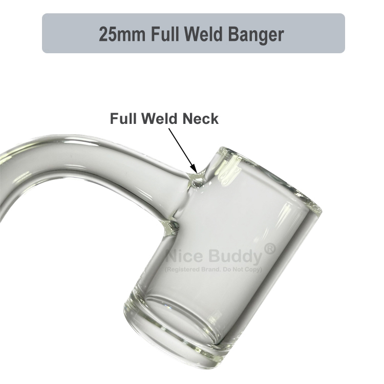 10mm 14mm Quartz Banger Full Weld 25mm Beveled Edge Bucket Dab Enail Banger Nice Buddy 4mm Thick Smoke Pipe Nail Accessory