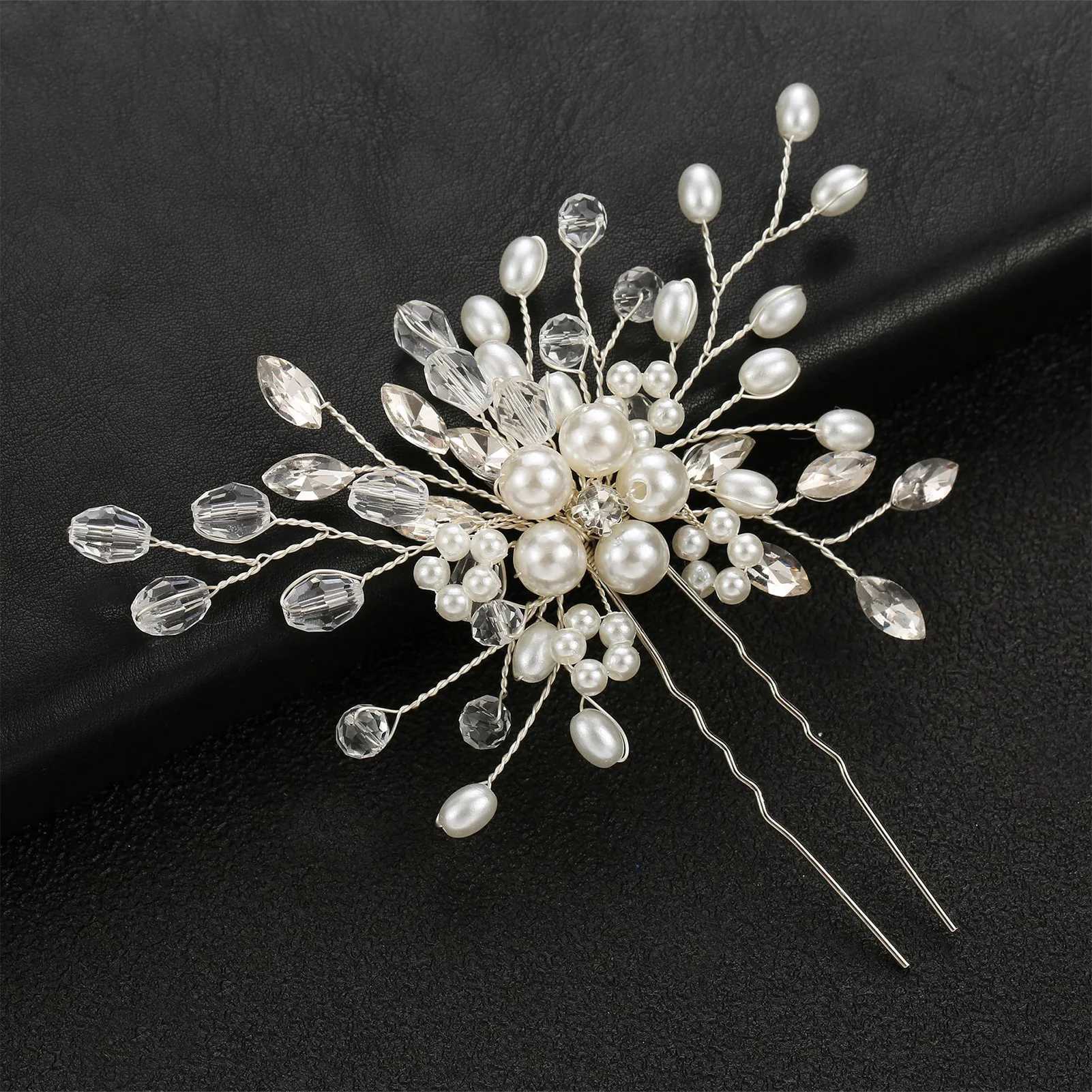 Headbands Wedding Hair Combs U Shape Pearl Hair Clips Accessories for Women Head Ornaments Jewelry Bridal Headpiece Hairstyle Design Tools