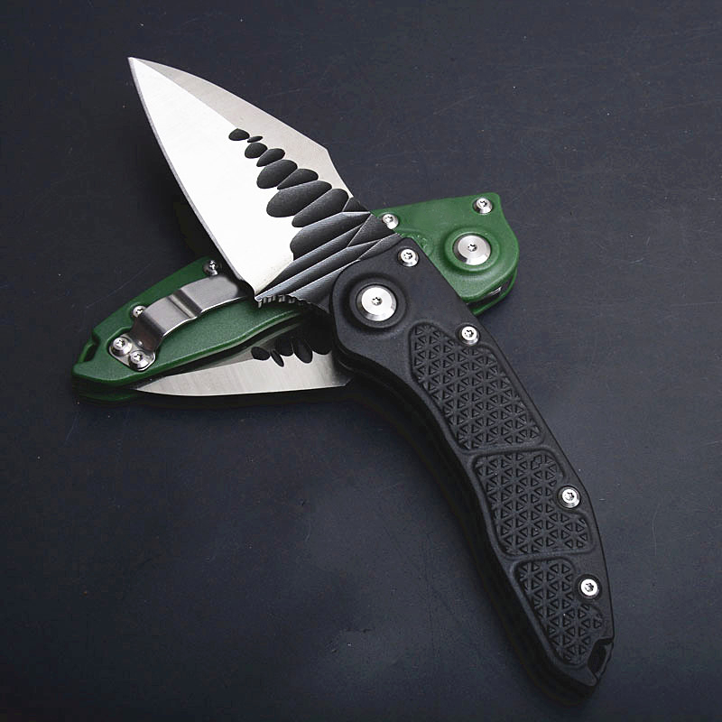 Samier Knives Custom Stitch II Doc Pocket Folding Knife D2 Satin Blade Nylon Plus Fiberglas Handle Tactical Tools