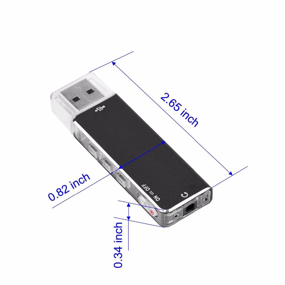 Tillbehör 003 Escytegr Mini Voice Recorder Digital Sound Audio Recorder 8GB USB Flash Driver Mp3 Player Dicafon med hörlur