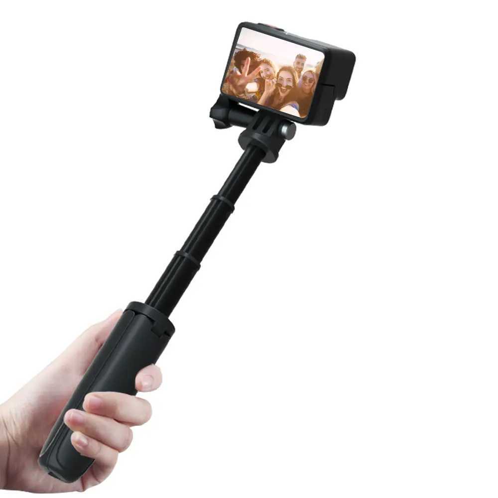 Tripods Mini Retractable Selfie Stick Foldable Portable Tripod For Go Pro Hero11 10 9 Black Session Osmo Insta Action Camera Vlog StandL240115