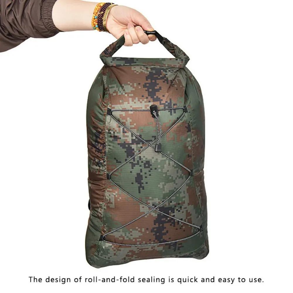 Bags 23L Camping Waterproof Dry Bag Camouflage Pond Backpack Dry Sack PVC Swimming Bag Hiking River Trekking Bags Drypack