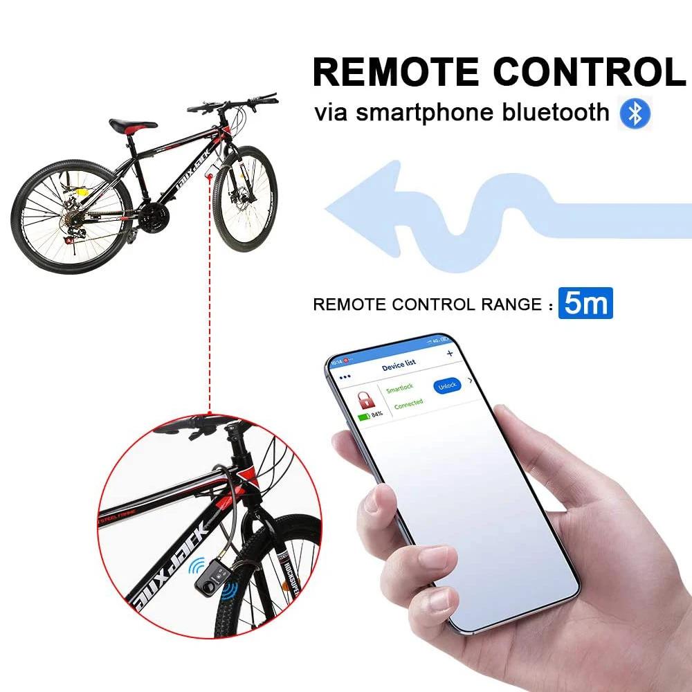 Serrature Elecpow Bluetooth Bike Motorcycle Lock Allarme Sicurezza Controllo APP intelligente Sistema di blocco allarme bici con vibrazione antifurto impermeabile