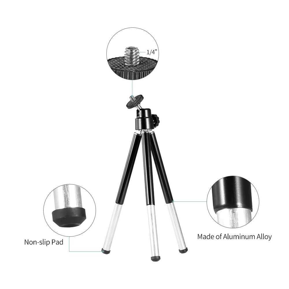 Tripods Portable Mini Webcam Tripod for Smartphone Lightweight Flexible Web Camera Desktop Support Stand Phone Holder Table StandL240115