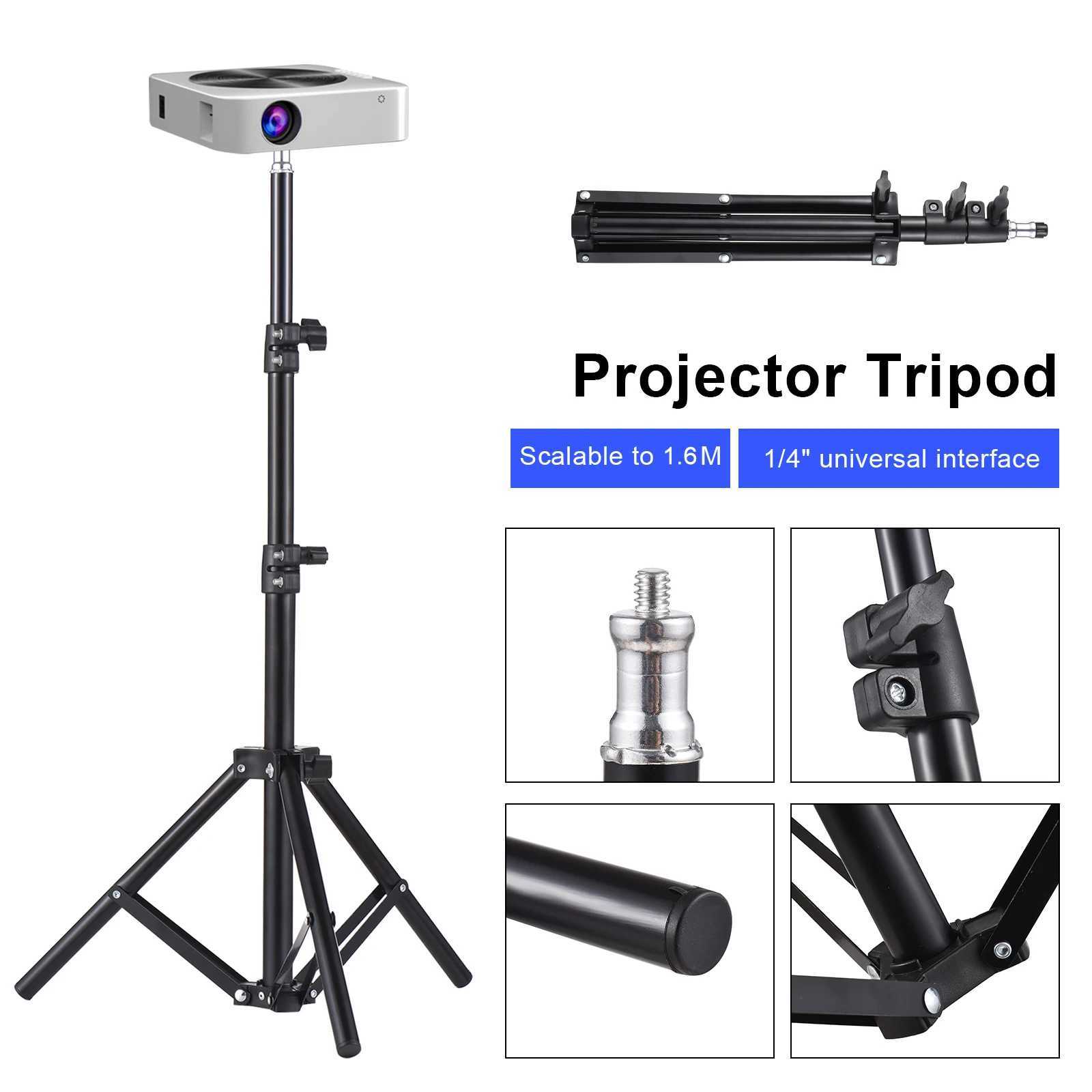 Stativ Portable Holder Universal Projector Tripod Stand Stretchable Bracket Aluminium Eloy 1/4 '' Gränssnitt Justerbar höjd för LCDL240115