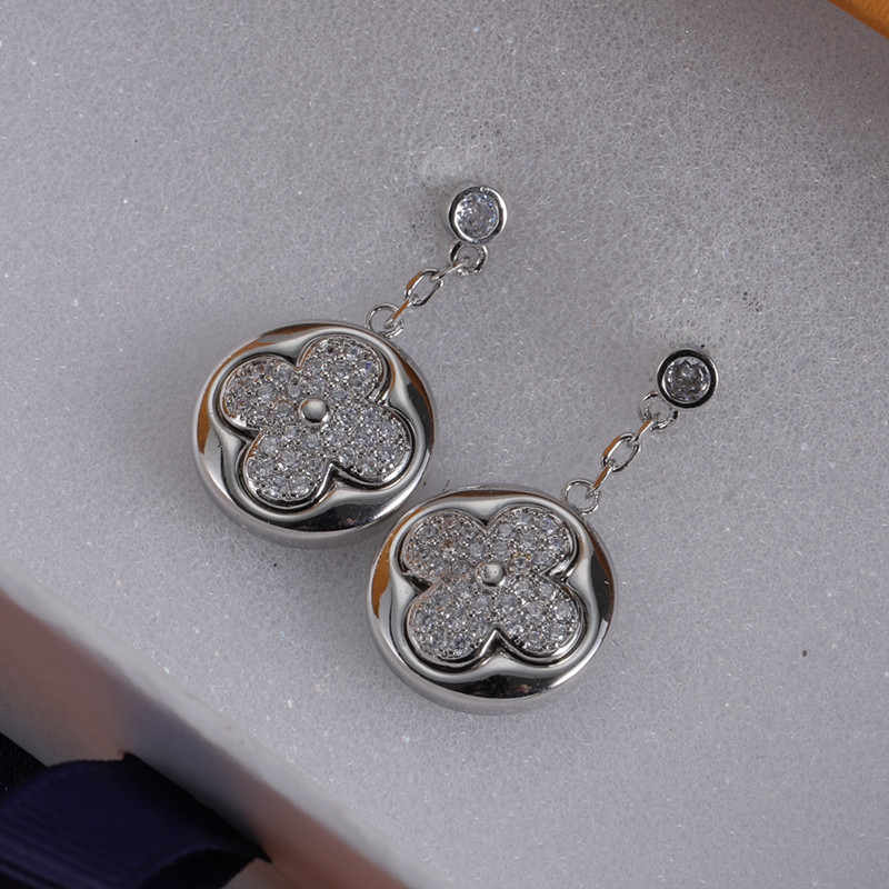 Avec une boîte de boucles d'oreilles en boîte à étalons de sileur diamant boucle d'oreille pour femmes boucles d'oreille de cerceau de luxe de luxe marque la lettre de mode bijoux de mode