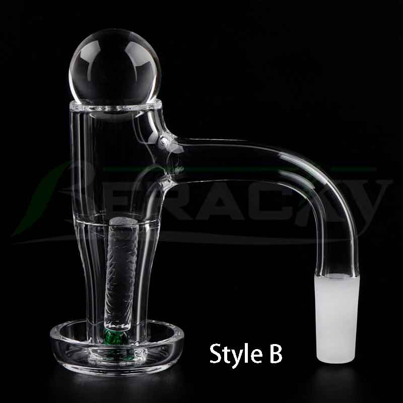 Beracky Full Weld Vortex Terp Slurper Smoking Quartz Banger met Dichro Glass Marble Ruby Emerald Pearls Quartz Pilaar 20mmod afgeschuinde rand Slurper nagels voor bongs