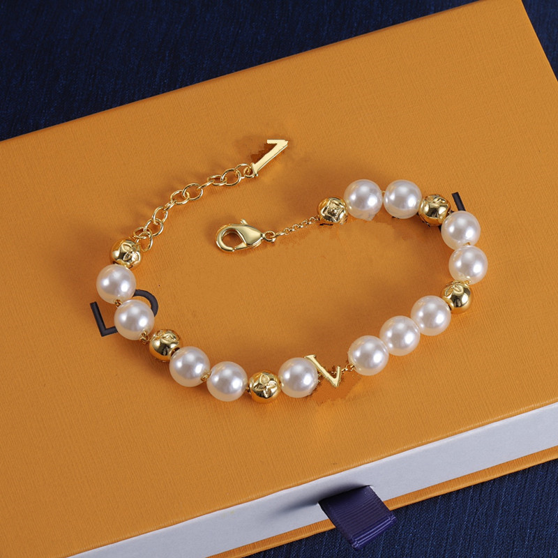 Z pudełkiem nigdy nie zanikaj luksusowe bransoletki perłowe 18 -karatowe złoto srebrne luksusowe kobiety bransoletka dla imprezowych wakacyjny najlepsza biżuteria