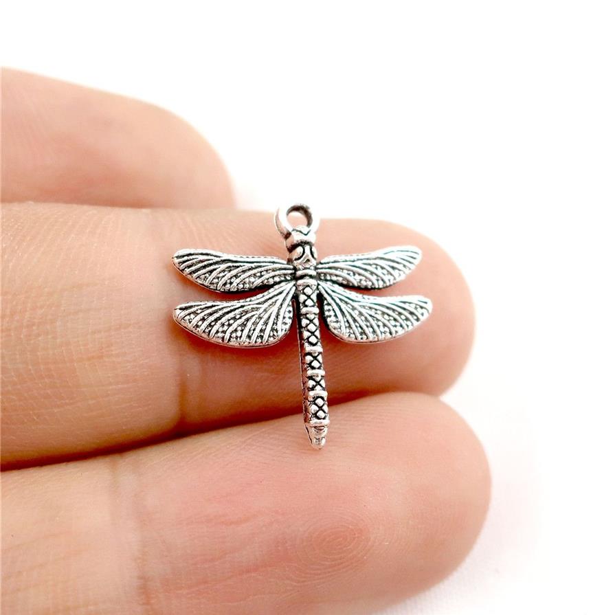 22848 45 Uds aleación de plata antigua Vintage insectos libélula colgante encanto accesorio de joyería de moda DIY Part277k