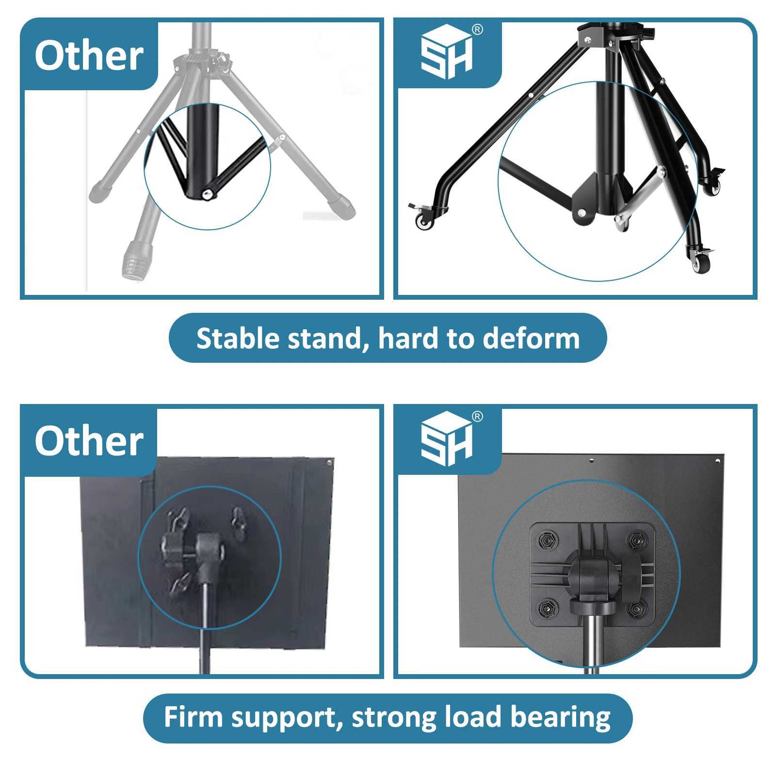 Tripods Portable Projector Floor Stand Adjustable Height Projector Tripod Stand with 2 Shelves Laptop Tripod on Wheels With Two ClipL240115