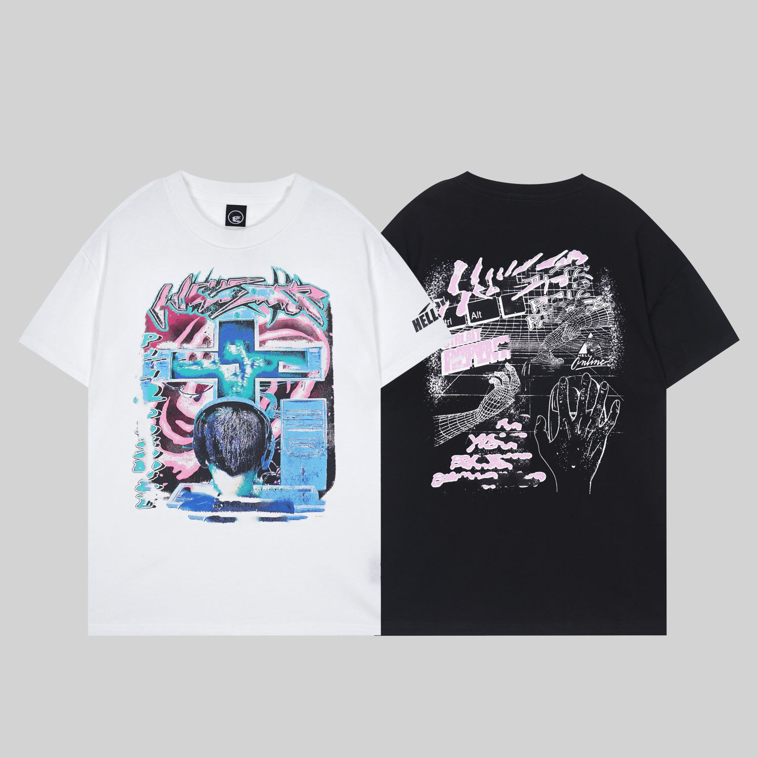 Дизайнерская мужская футболка с молнией и цветочным принтом Gaming Paradise Art Print Модная авангардная весенне-летняя хлопковая повседневная футболка с коротким рукавом