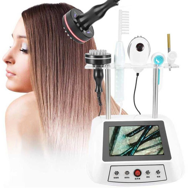 5 in 1 Desktop professionale Anti perdita di capelli Macchina la ricrescita dei capelli Macchina il trattamento del cuoio capelluto Rilevamento del follicolo pilifero Analisi del cuoio capelluto Attrezzatura salone