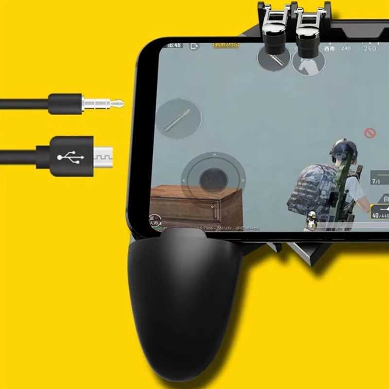 Contrôleurs de jeu Joysticks Contrôleur PUBG AK66 Six doigts manette de jeu déclenche Pubg métal déclencheur manette de contrôle Pubg pour IOS Android Mobile Phone Game Pad