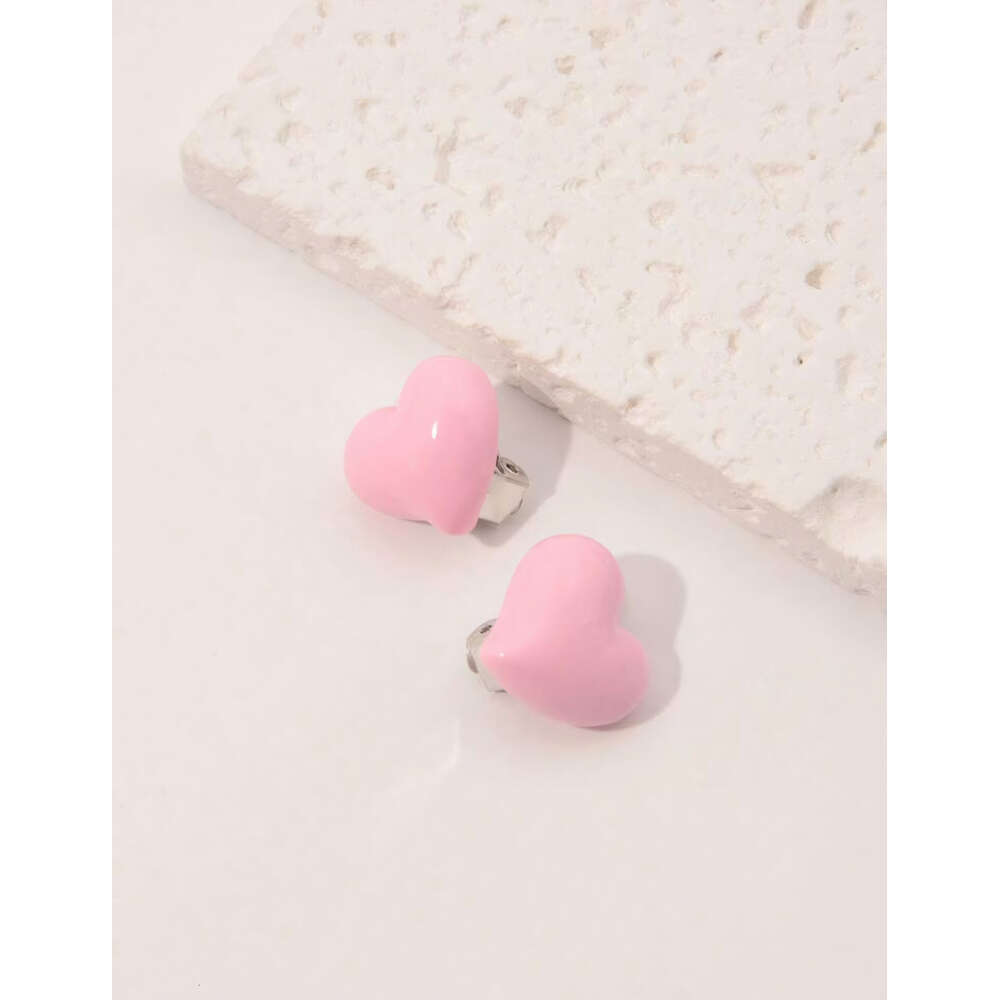 Ear Clip Heart Shaped Children's Necklace Wearing Card Ring Bright Face Drip Oil Combination Pack