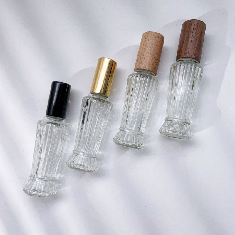 Bouteilles de parfum en verre, 10ml, transparentes, vides, rechargeables, pour huiles essentielles, vente en gros