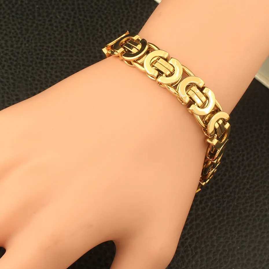 Halsreifen Mode Link Edelstahl Gold Farbe Halskette Armband Herz Ohrringe Einfache Schmuck Sets Für Frau Mann SCAZATCI