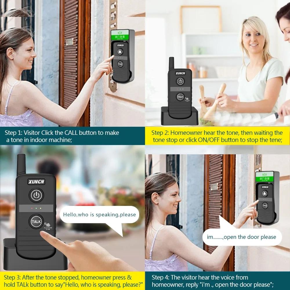 Talkie XUNCN Campainha de intercomunicação sem fio Walkie Talkies para adultos Rádios de 2 vias Walkie de longo alcance