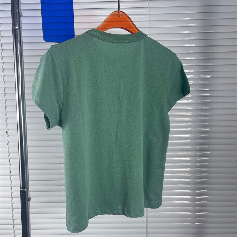 T-shirt femme vêtements de marque pour l'été coupe slim et style basique amincissant américain minimaliste vert imprimé lettre à manches courtes