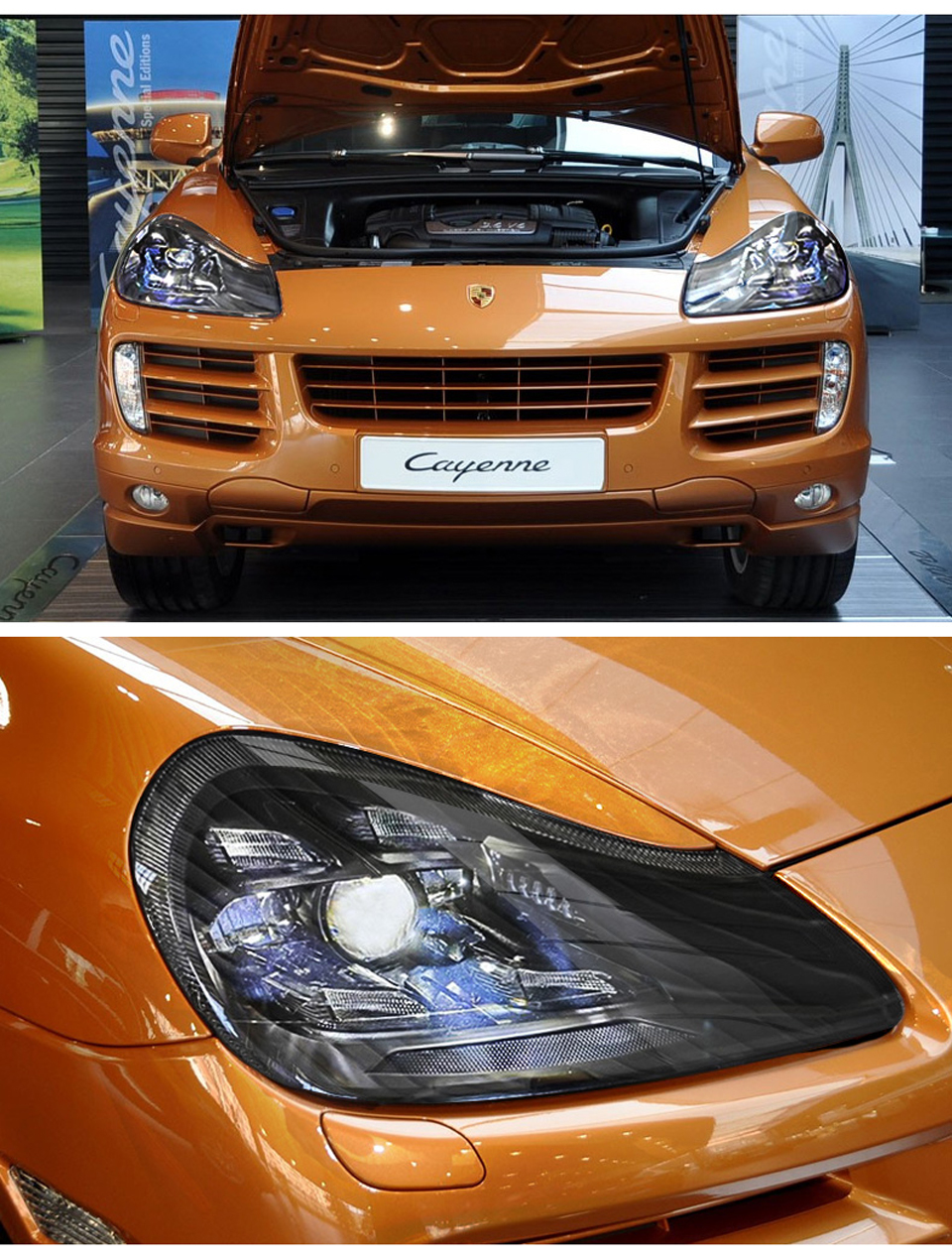 För Porsche Cayenne 957 LED-strålkastare 07-10 Auto Parts Front Lamp DRL DAYTIME Running Light Streamer Turn Signal Indicator Car Accessoires