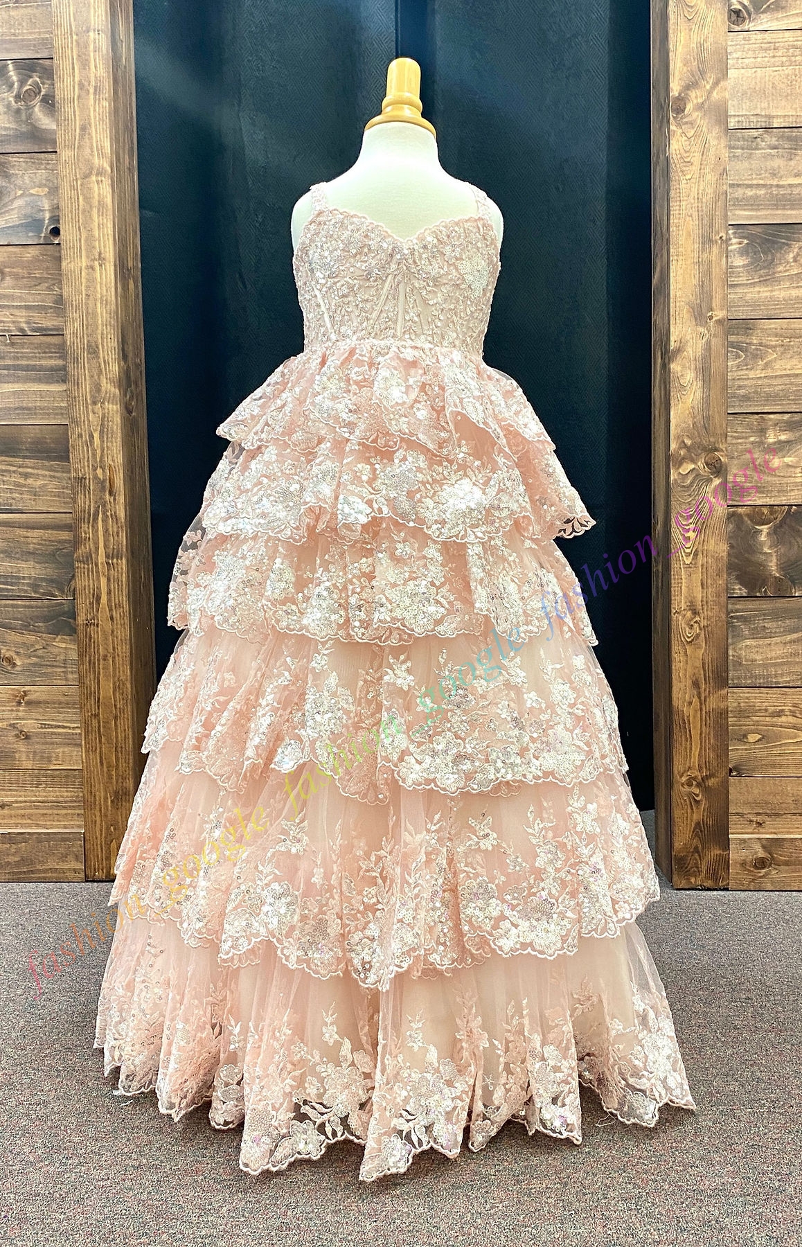 Robe de princesse à fleurs pour filles, à volants, paillettes, dentelle, bouffante, robe de concours de beauté, pour petit enfant, anniversaire, mariage, événement formel, cocktail, 1ère communion, lilas, blush, ivoire