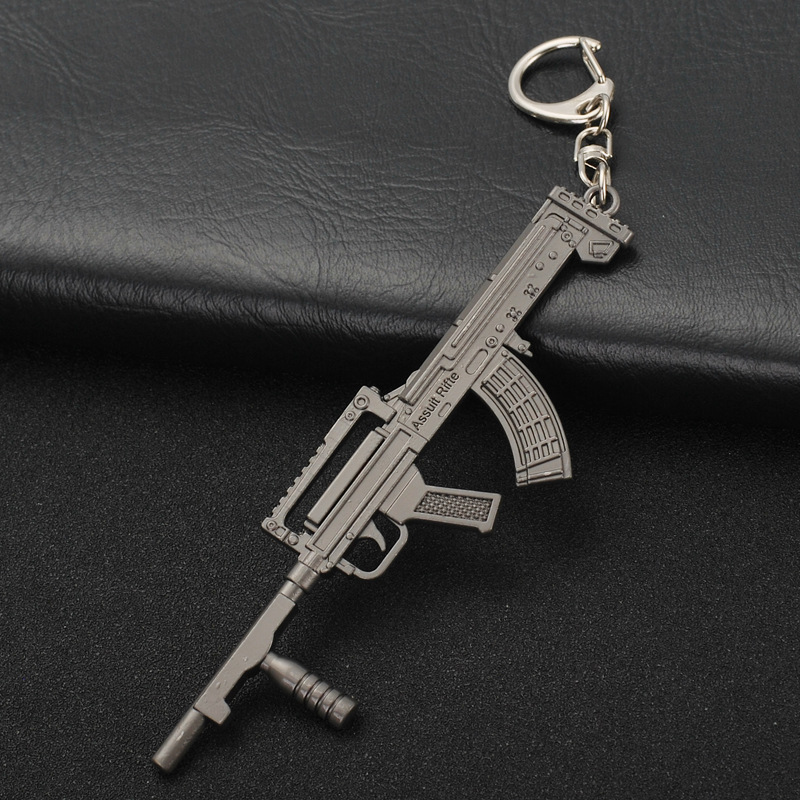 Porte-clés de styliste, accessoires modèle pistolet PUBG, pendentif de luxe, manger du poulet, jeu périphérique, café Internet