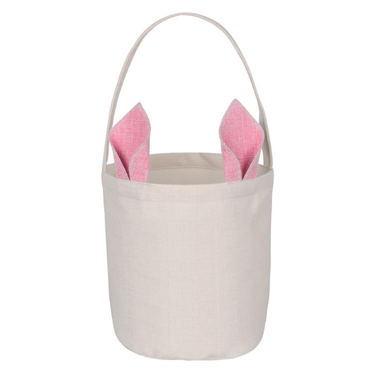 Saco de coelhinho da páscoa personalizado festivo sublimação cesta de coelho decoração de orelha longa balde de brinquedo portátil ao ar livre bolsa de piquenique sn4539