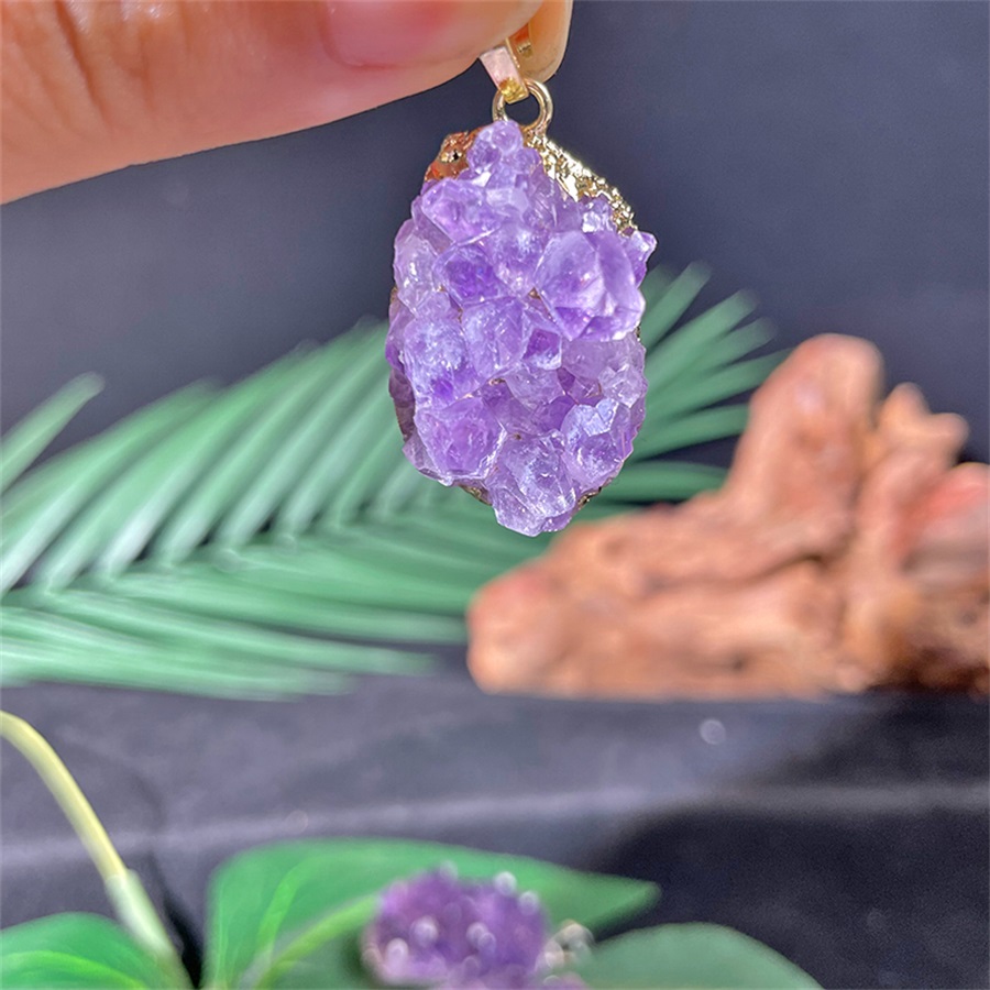 Natural Uruguay Amethyst Gemstone Irregular Cut Quartz Purple Crystal DIY Necklace Making Handmade Make Accessories