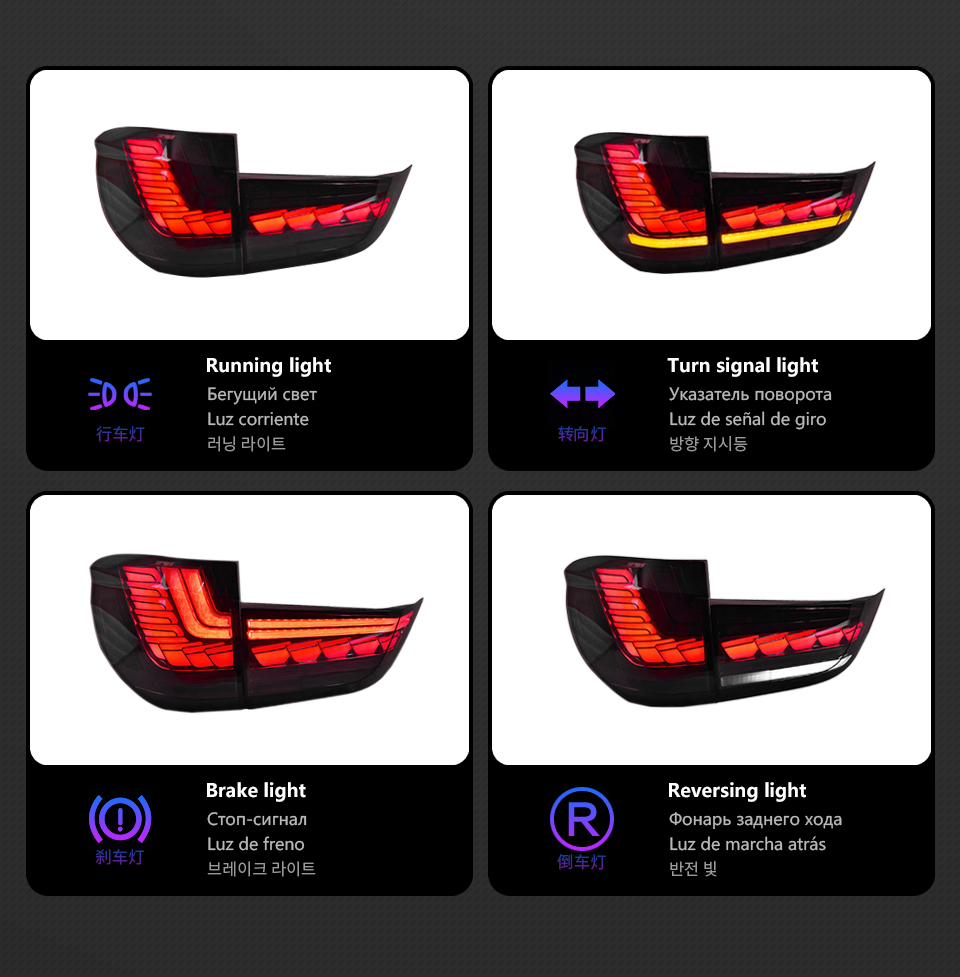 Car Styling Rear Lights for BMW X5 F15 2014-20 18 LED Taillight Dynamic Turn Signal Light Tail Lamp Assembly