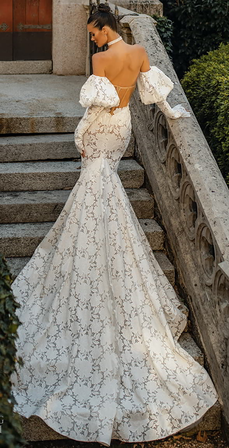 Elegant Lace Mermaid Wedding Dresses New Illusion Bodice Applique Sweetheart Bridal Gowns Juliet Sweep Train Robe Vestido De Noiva Customized Size H24083