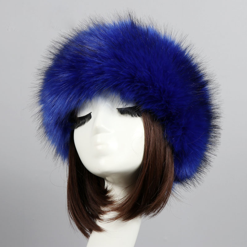 Bonnet/Crâne Casquettes Couleurs Fausse Fourrure Bandeau Femmes Chapeaux D'hiver Chaud Bombardier Fluffy Cache-oreilles Fille En Plein Air