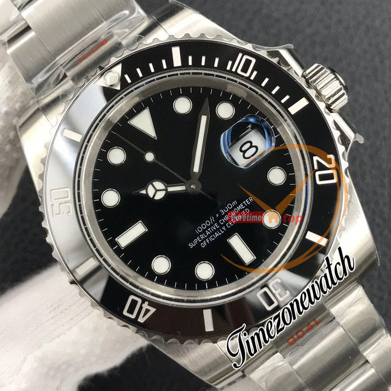 EWF V2 40 mm A3135 Cal 3135 automatisch herenhorloge 116610 keramiek bezel zwarte wijzerplaat datum 904L stalen band Super Edition dezelfde serie kaart Timezonewatch A3