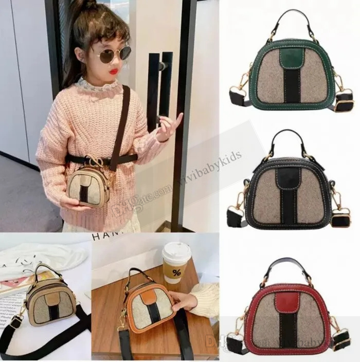 INS Children letter printed handbags girls bee stripe single shoulder bag kids leather messenger bags S1037