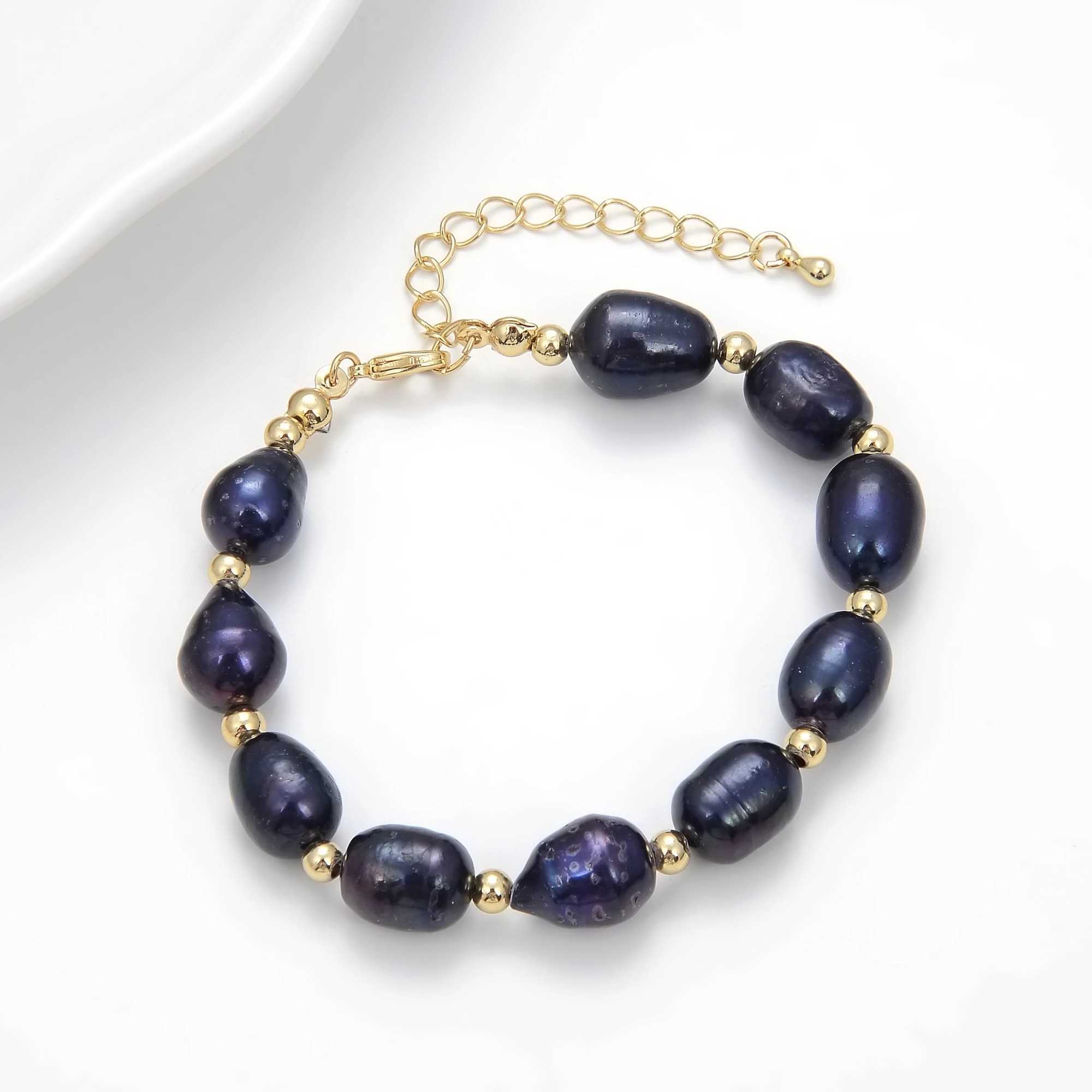 Urok bransoletki 100% prawdziwe słodkowodne nieregularne bransoletki perłowe dla kobiet naturalne barokowe perły biżuteria bransoletki dziewczyna córka prezent urodzinowy