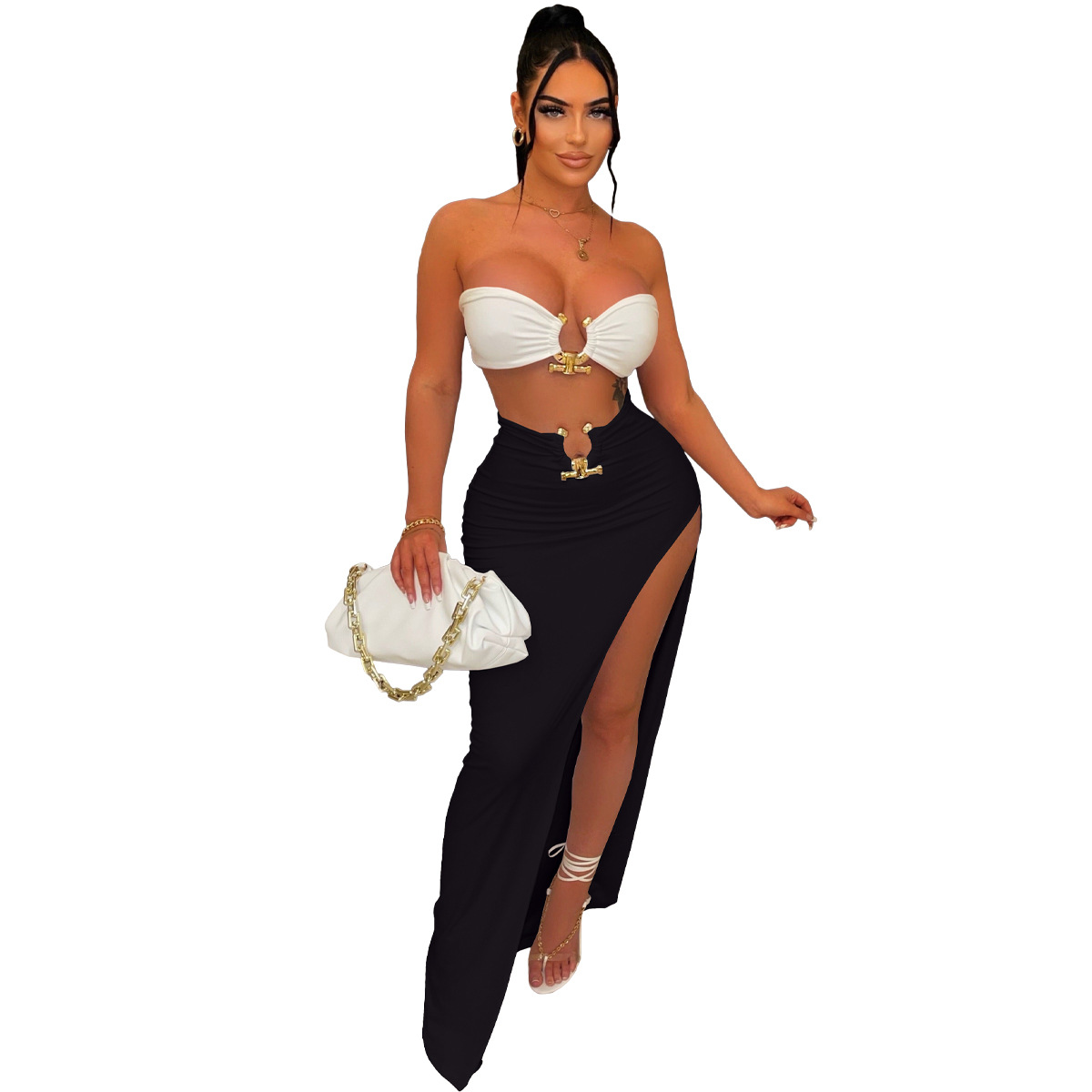 Ladies Street Party Sexy Casual Fashion Sexy Wrap Set di abiti irregolari Abbigliamento da spiaggia