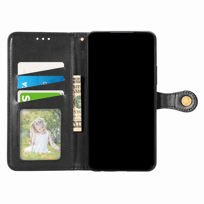 Capa carteira de couro empresarial para Samsung S24 Ultra Plus M34 A05 A05S A15 A25 S23 FE A35 A55 X Capa 7 Suporte para cartão de identificação com foto Capa flip PU Bolsa simples Alça à prova de choque