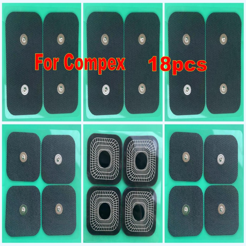 Set 24 uints New Black Reusable Electrodes pad For TENS EMS Compex Muscle Stimulator with silver pattern film