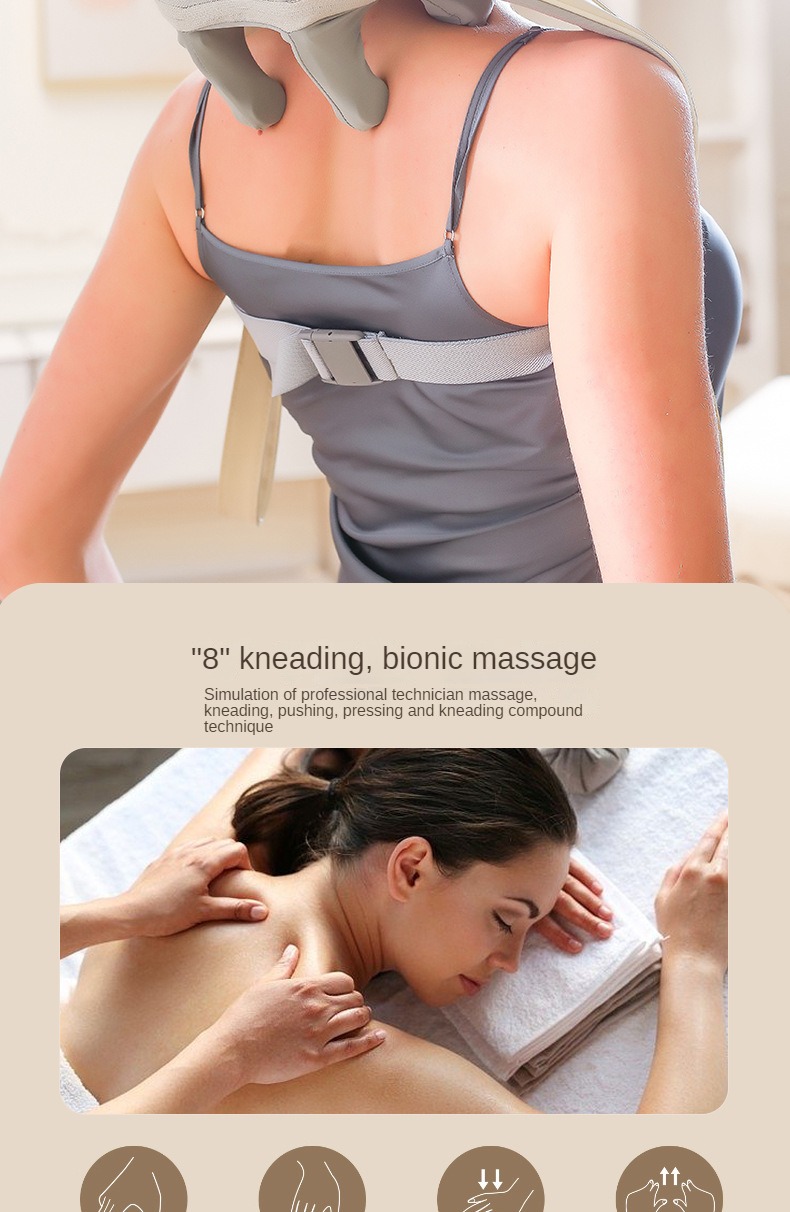 Masseur électrique pour le corps, les épaules et le cou, masseur électrique pour le cou, les vertèbres cervicales, packs de chaleur, instrument automatique de thérapie physique du dos, châle de massage multifonctionnel