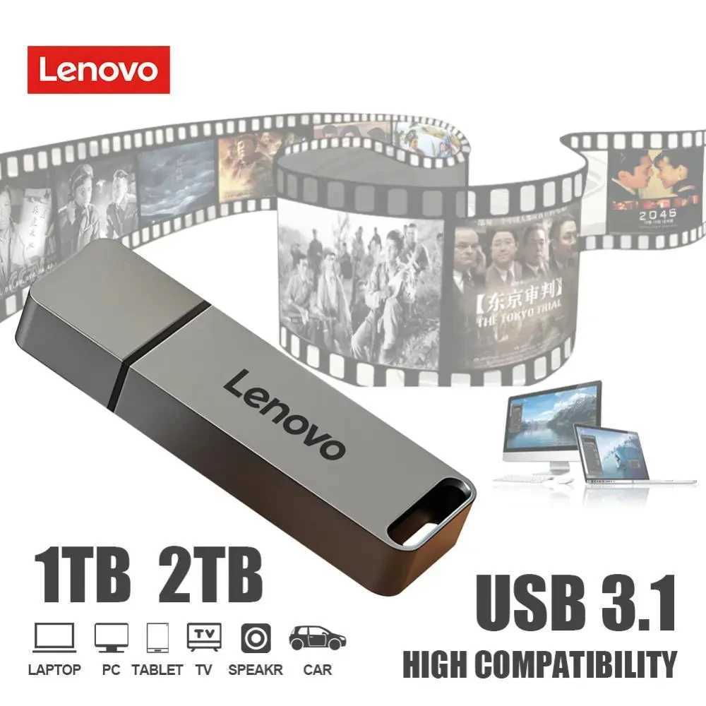 Unidades Flash USB Lenovo Pen Drive 2tb Memória Flash de Alta Velocidade Metal Pendrive 1tb Flash Drive 512GB 256GB Dispositivo de armazenamento de memória USB Disco U para PC