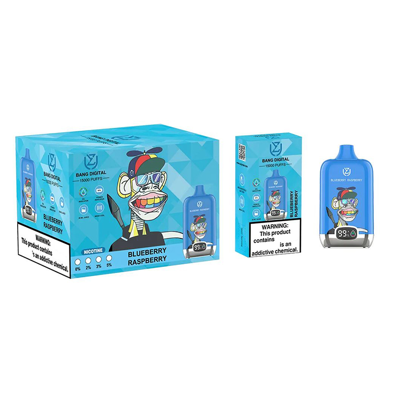 UZY Bang Digital 15000 Puffs Caja de cigarrillos electrónicos desechables Puff 15K Bobina de malla Vaper recargable 0% 2% 3% 5% es vs 12K 12000 13000