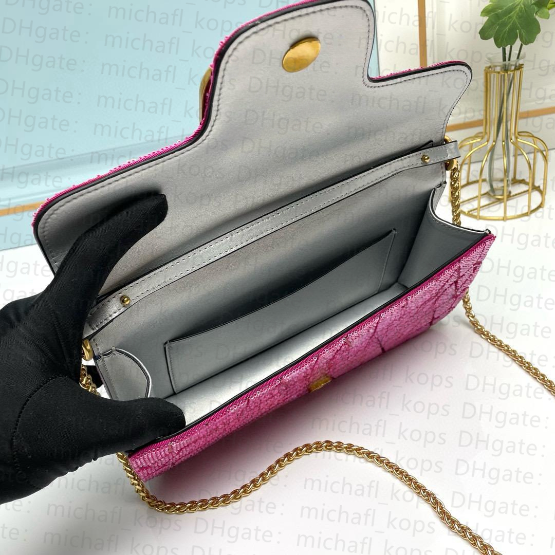 7A Top Mini LOCO Crystal Shoulder Bag with Diamond Logo Handbag V-shaped Buckle Flap Women Bag Interior Sheepskin Original Design New Fashion Designer